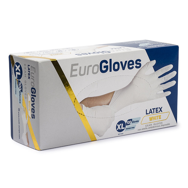 Eurogloves gants en latex taille XL non-poudré (100 pièces) - blanc  SME00051 - 1