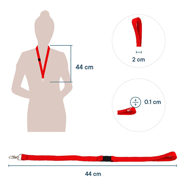 Europel lacet avec mousqueton (10 pièces) - rouge 121276 226967 - 3