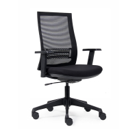 Euroseats Canillo chaise de bureau maille (avec accoudoirs) - noir  205877