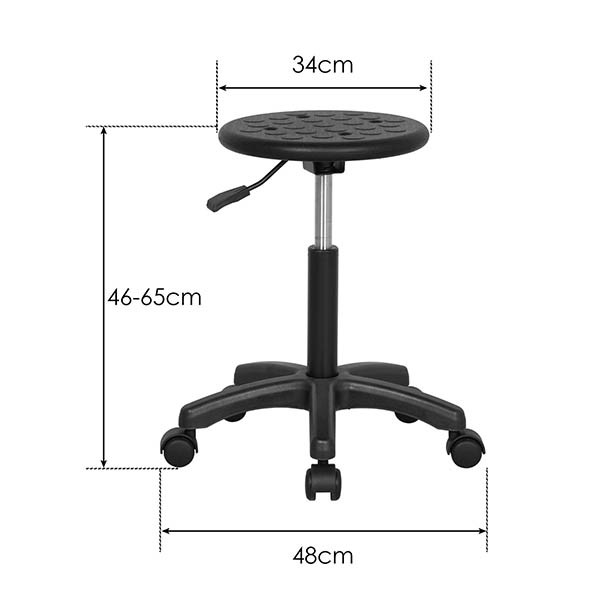 Euroseats Taranto tabouret de bureau - noir 205795 - 2