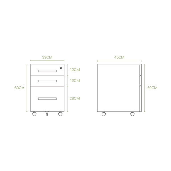 Euroseats caisson mobile (avec 1 tiroir universel) - blanc LAD.003.WH 205890 - 8