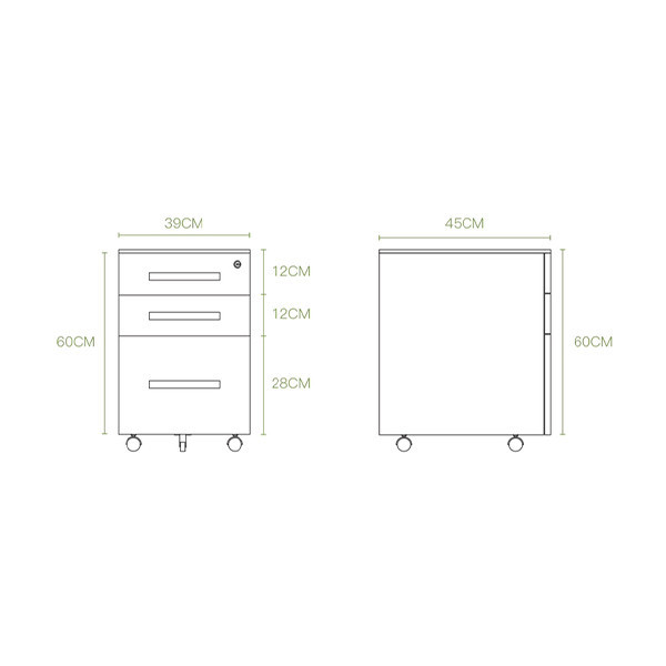 Euroseats caisson mobile (avec 1 tiroir universel) - gris 205889 - 7