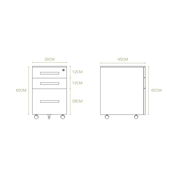 Euroseats caisson mobile (avec 1 tiroir universel) - gris LAD.003.GR 205889 - 3