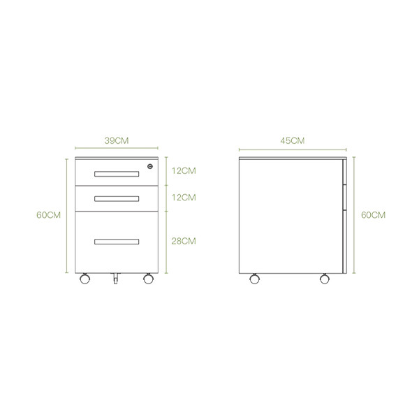 Euroseats caisson mobile (avec 1 tiroir universel) - noir LAD.003.BL 205888 - 7