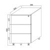 Euroseats caisson mobile (avec 3 tiroirs identiques) - noir 18.LAD.004.BL 205891 - 2