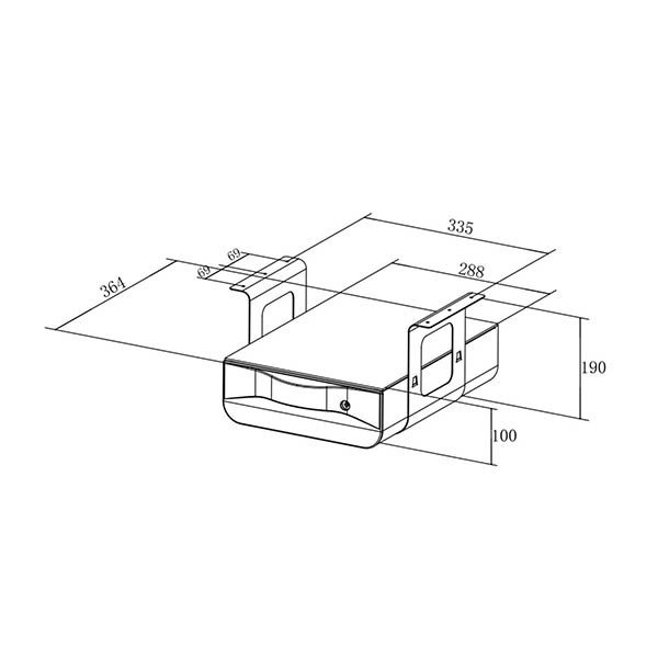 Euroseats tiroir personnel 369 x 292 x 189 mm - blanc 205797 - 5