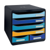 Exacompta Bee Blue Maxi module de classement (6 tiroirs) - couleurs assorties 3124202D 404100 - 1