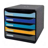 Exacompta Bee Blue Plus module de classement (5 tiroirs) - couleurs assorties 404099