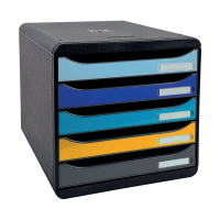 Exacompta Bee Blue Plus module de classement (5 tiroirs) - couleurs assorties 3094202D 404099