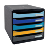 Exacompta Bee Blue Plus module de classement (5 tiroirs) - couleurs assorties 3094202D 404099 - 1
