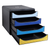 Exacompta Bee Blue module de classement (4 tiroirs) - couleurs assorties 3104202D 404098 - 3