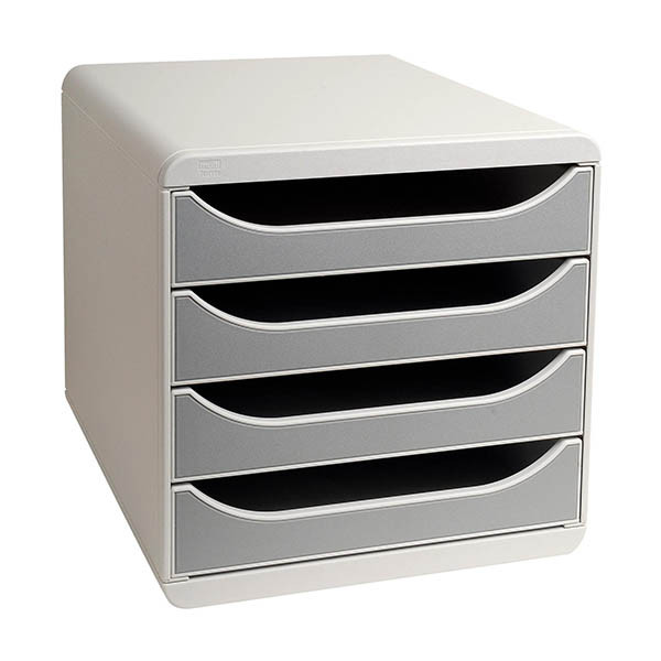 Exacompta Big Box Classic bloc de tiroirs (4 tiroirs) - gris 404690 - 1