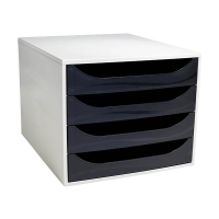 Exacompta Ecobox Office bloc de tiroirs (4 tiroirs) - noir 404692