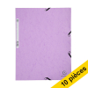 Offre : 10x Exacompta farde à élastique en carton lustré A4 - mauve 404079 - 1