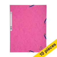 Offre : 10x Exacompta farde à élastique en carton lustré A4 - rose