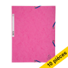 Offre : 10x Exacompta farde à élastique en carton lustré A4 - rose 404070 - 1