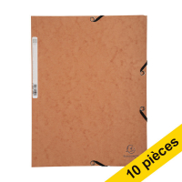 Offre : 10x Exacompta farde à élastique en carton lustré A4 - tabac