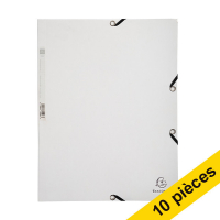 Offre : 10x Exacompte farde à élastique en carton lustré A4 - blanc 404064