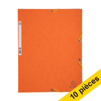 Offre : 10x Exacompte farde à élastique en carton lustré A4 - orange