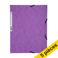 Offre : 5x Exacompte farde à élastique en carton lustré A4 - violet