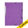 Offre : 5x Exacompte farde à élastique en carton lustré A4 - violet 404044 - 1
