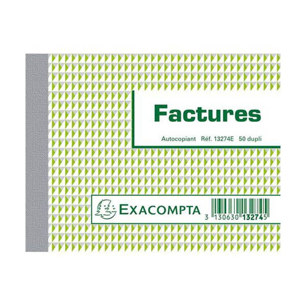 Exacompta carnet de factures autocopiant (duplicata) 105 x 135 mm 50 feuilles 404596 - 1