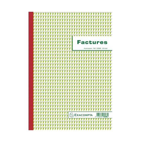 Exacompta carnet de factures autocopiant (triplicata) 297 x 210 mm 50 feuilles 404599 - 1