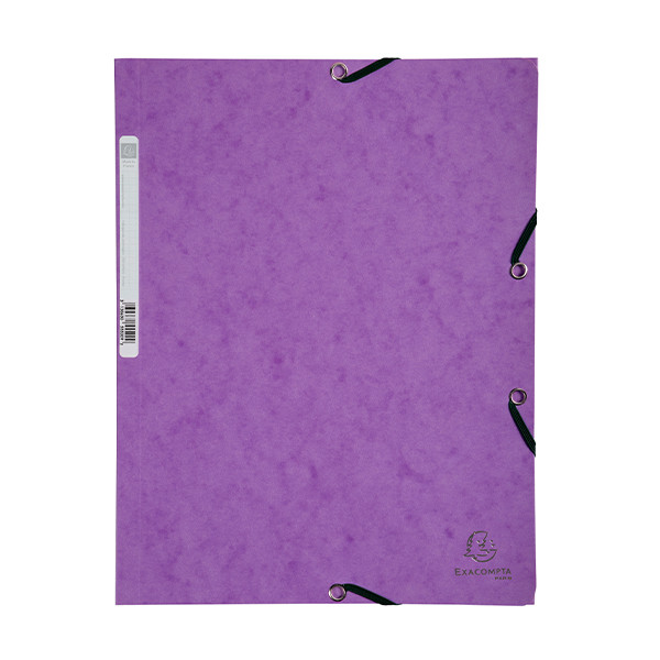 Exacompta chemise à élastique en carton lustré A4 - violet 55508E 404023 - 1