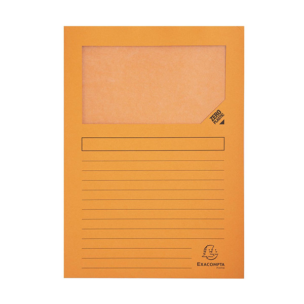 Exacompta chemise à fenêtre A4 (100 pièces) - orange 50104E 404441 - 1