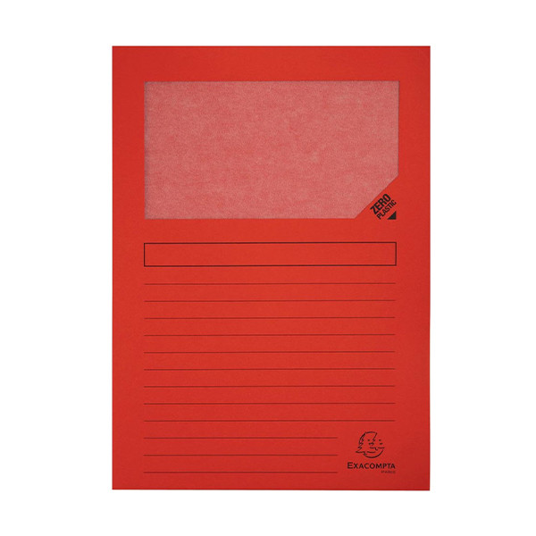 Exacompta chemise à fenêtre A4 (100 pièces) - rouge 50105E 404442 - 1