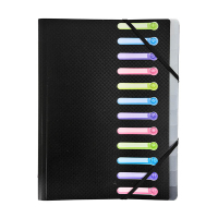 Exacompta dossier de tri PP (12 onglets) - noir 404688