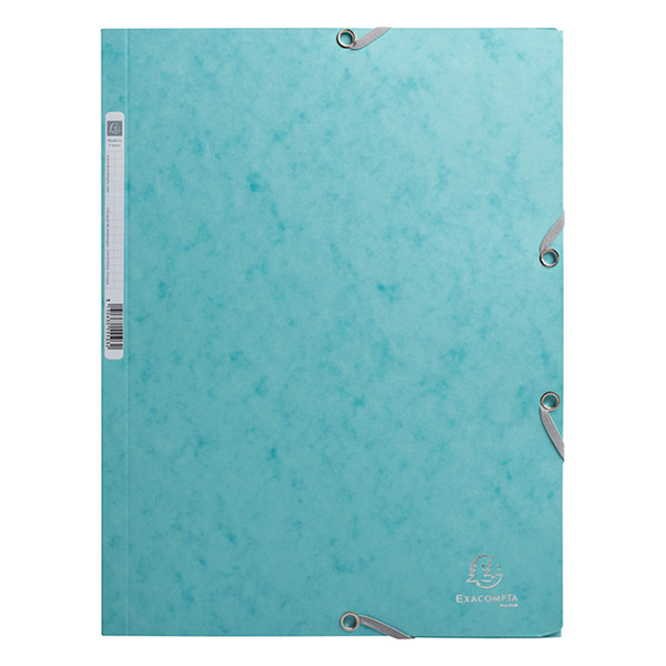 Exacompta farde à élastique en carton lustré A4 - bleu givré 55273E 404160 - 1