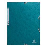 Exacompta farde à élastique en carton lustré A4 - bleu pacifique 55272E 404159
