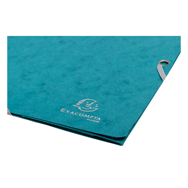 Exacompta farde à élastique en carton lustré A4 - bleu pacifique 55272E 404159 - 4