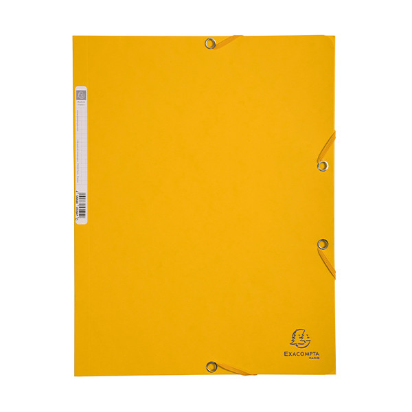 Exacompta farde à élastique en carton lustré A4 - jaune 55509E 404024 - 1