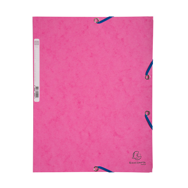 Exacompta farde à élastique en carton lustré A4 - rose 55520E 404028 - 1