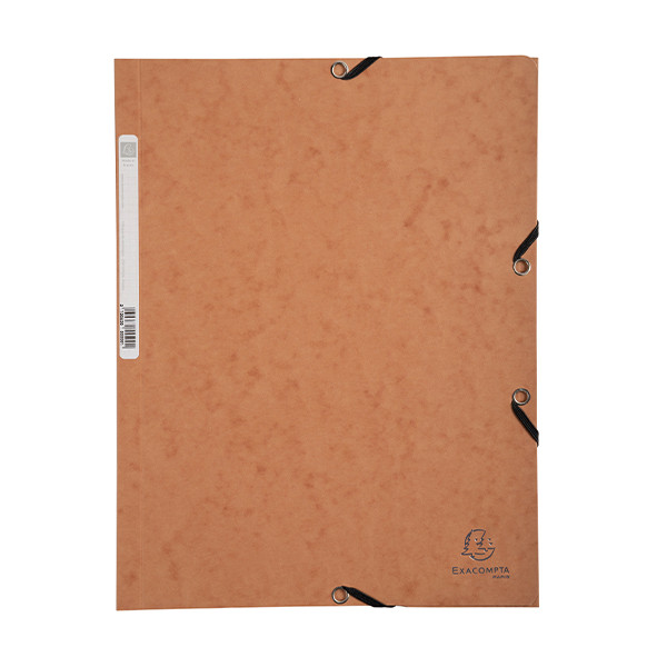 Exacompta farde à élastique en carton lustré A4 - tabac 55524E 404029 - 1