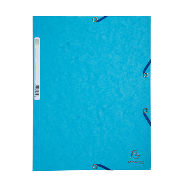 Exacompta farde à élastique en carton lustré A4 - turquoise 55519E 404027 - 1