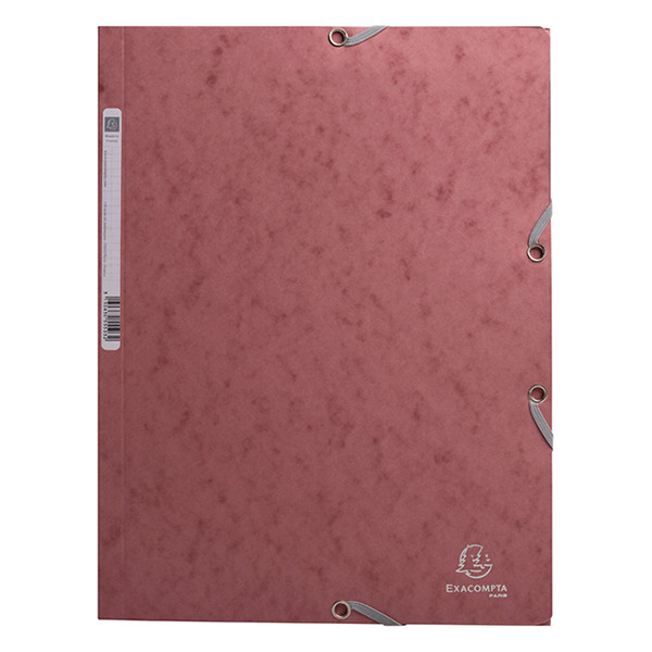 Exacompta farde à élastique en carton lustré A4 - vieux rose 55276E 404162 - 1