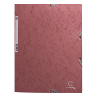 Exacompta farde à élastique en carton lustré A4 - vieux rose 55276E 404162