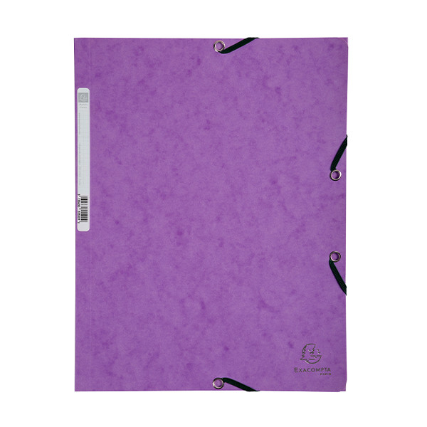 Exacompta farde à élastique en carton lustré A4 - violet 55508E 404023 - 1