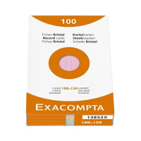 Exacompta fiche Bristol lignée 100 x 150 mm (100 pièces) - couleurs assorties 13852X 404430