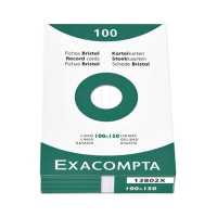 Exacompta fiche Bristol lignée 100 x 150 mm (100 pièces) 13802X 404431