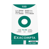 Exacompta fiche Bristol lignée 74 x 105 mm (100 pièces) 13800B 404433