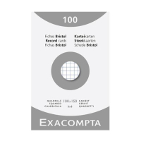 Exacompta fiche Bristol quadrillée 100 x 150 mm (100 pièces) 404619
