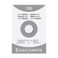 Exacompta fiche Bristol quadrillée 105 x 148 mm (100 pièces) 404623
