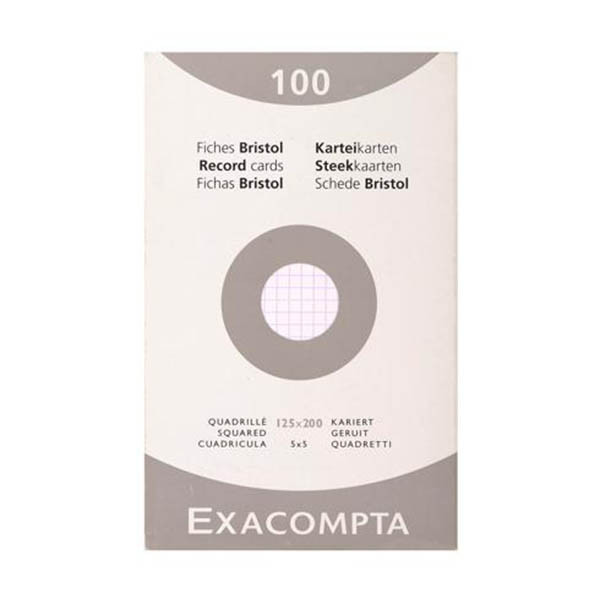 Exacompta fiche Bristol quadrillée 125 x 200 mm (100 pièces) 404620 - 1