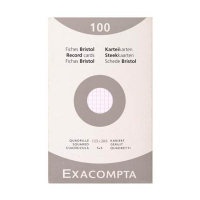 Exacompta fiche Bristol quadrillée 125 x 200 mm (100 pièces) 404620