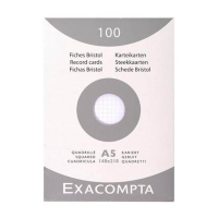 Exacompta fiche Bristol quadrillée 148 x 210 mm (100 pièces) 404622