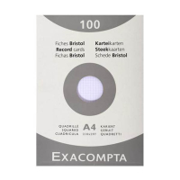 Exacompta fiche Bristol quadrillée 210 x 297 mm (100 pièces) 404621